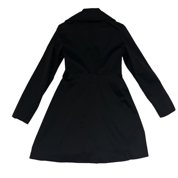 Cynthia Rowley Ruffle Peacoat Pea Coat Black Jacket Womens S - Picture 5 of 6